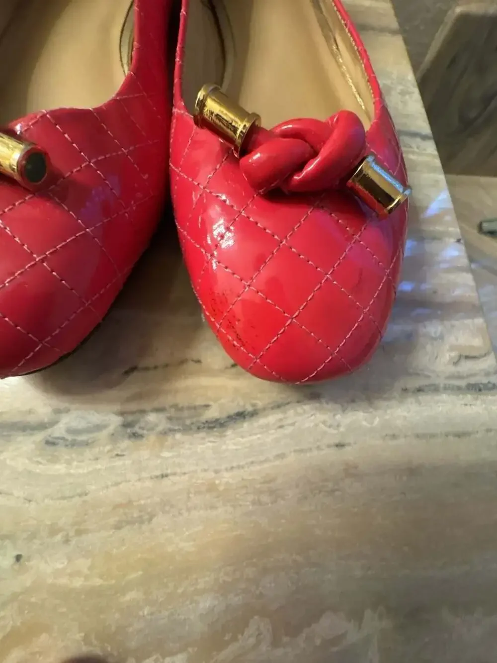 Lilly Pulitzer Pink Quilted Leather Ballet Flats